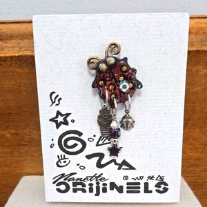 Ladybug/Nature Nanette Orijinels Polymer Clay Brooch